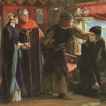 First Anniversary of the Death of Beatrice (Dante drawing an Angel) Painting by Dante Gabriel Rossetti