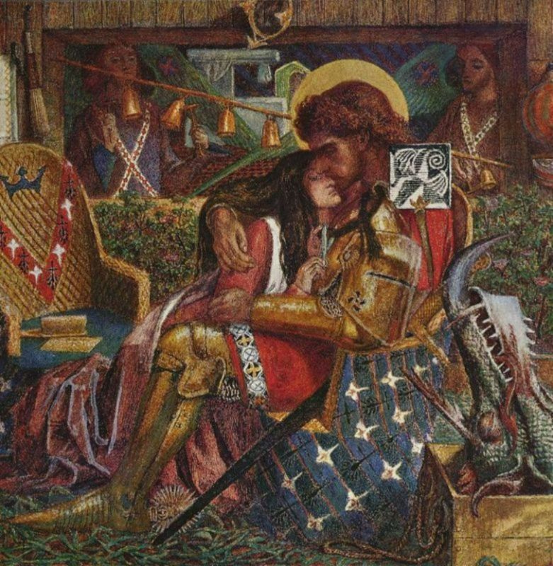 The Wedding of Saint George and Princess Sabra 1857 Painting by Dante Gabriel Rossetti