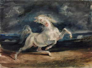 Before lightning shrinking of horse Painting 
