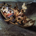 Christ on the Lake of Gennezaret (sketch) c. 1841 Painting by Eugene Delacroix