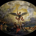 St Michael defeats the Devil Painting by Eugene Delacroix