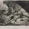Lion devouring an Arab horse Painting by Eugene Delacroix