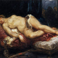 Odalisque Reclining on a Divan 1827-28 Painting by Eugene Delacroix