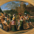 Timoclea Captive Brought before Alexander Painting by Domenico Zampieri