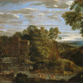 Landscape with the Flight into Egypt 2 Painting by Domenico Zampieri