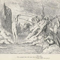 They grappled him with more than hundred hooks. (Canto XXI., line 51) 