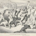 The Inferno, Canto 18, line 38: Ah! how they made them bound at the first stripe! 