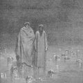 The Inferno, Canto 6, lines 24-26: Then my guide, his palms Expanding on the ground, thence filled with earth Rais’d them, and cast it in his ravenous maw. 