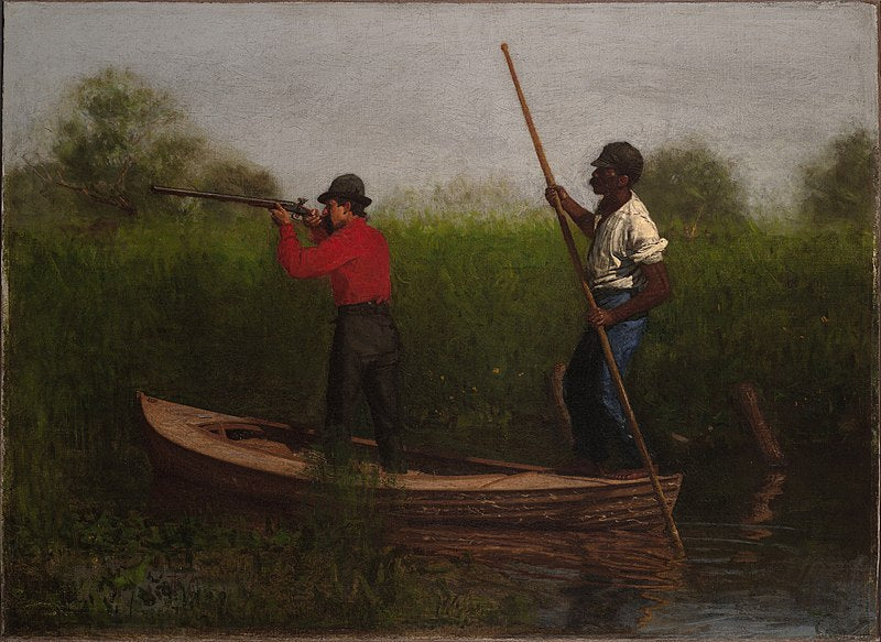 Will Schuster und ein Schwarzer auf Rallenjagd 