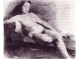Nude woman reclining on a couch artwork preview
