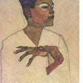 Self Portrait With Hands On Chest 