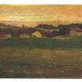 Meadow With Village In Background II Painting  by Egon Schiele