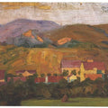Village With Mountains Painting  by Egon Schiele