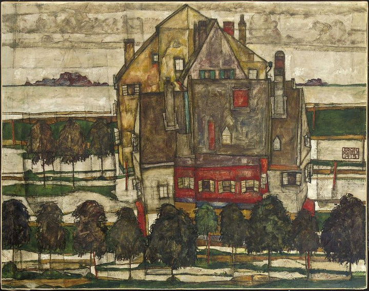 Einzelne Hauser Painting by Egon Schiele