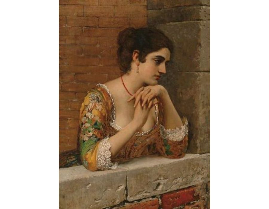 Venetian Beauty on Balcony 