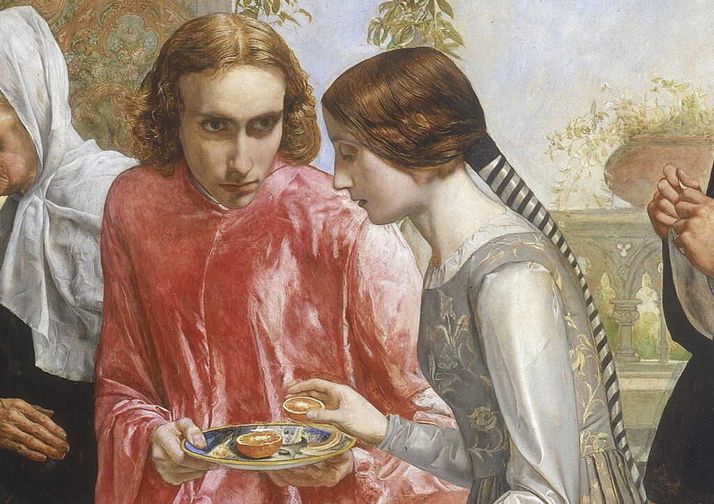 Lorenzo and Isabella - detail Painting by John Everett Millais