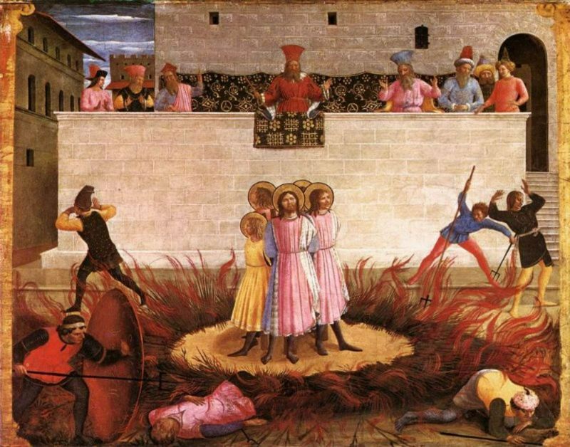 Saint Cosmas and Saint Damian Condamned 1438 Painting by Fra Angelico