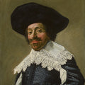 Portrait of a man with a high-collar 