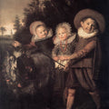 Three Children with a Goat Cart 1620