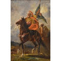 An Orientalist chieftain on horseback Painting by Eugene Fromentin
