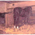 Horses In The Stable

