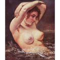 The Woman in the Waves Painting by Gustave Courbet