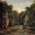 The River Plaisir-Fontaine Painting by Gustave Courbet