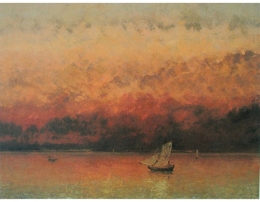 Lake Leman with Setting Sun, c.1876 Painting by Gustave Courbet