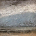 Be ach near Trouville Painting by Gustave Courbet