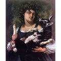 The Village Girl with a Goatling Painting by Gustave Courbet