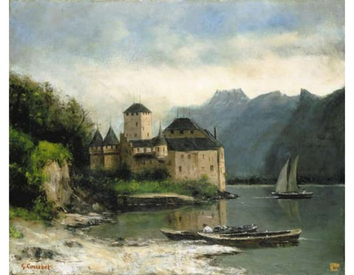 Chateau du Chillon Painting by Gustave Courbet