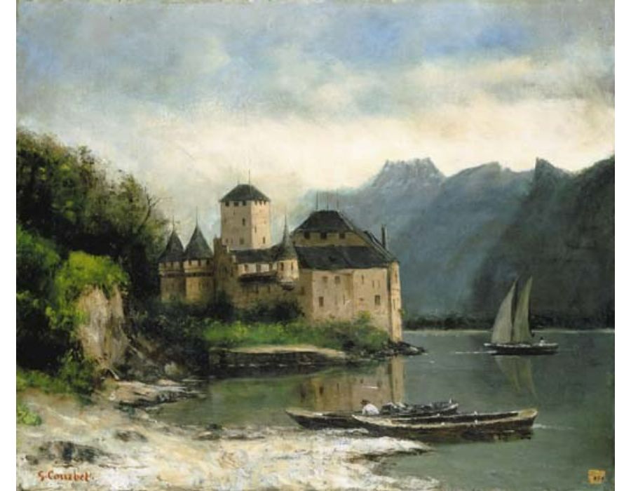 Chateau du Chillon Painting by Gustave Courbet