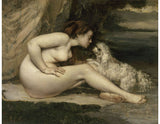 Female Nude with a Dog (Portrait of Leotine Renaude) 1861-62 Painting artwork preview