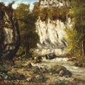 Riviere et falaise Painting by Gustave Courbet