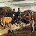 The Peasants of Flagey Returning from the Fair, Ornans Painting by Gustave Courbet