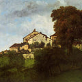 The Houses of the Chateau D'Ornans Painting by Gustave Courbet