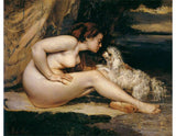Nude Woman with Dog Painting artwork preview
