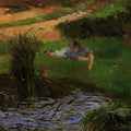 Pond With Ducks Aka Girl Amusing Herself 