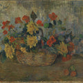Nasturtiums And Dahlias In A Basket 