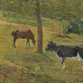 Horse And Cow In A Field 