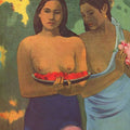 Deux Tahitiennes - Two girls with mango blossoms 