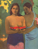 Deux Tahitiennes - Two girls with mango blossoms artwork preview