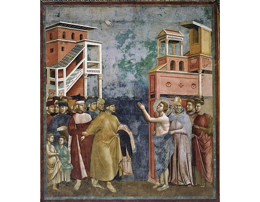 Legend of St Francis- 5. Renunciation of Wordly Goods 1297-99