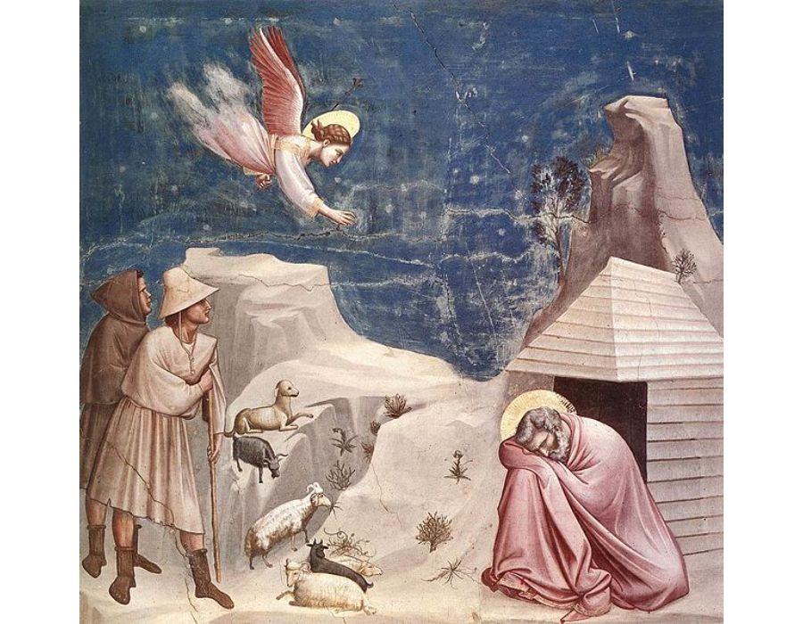 No. 5 Scenes from the Life of Joachim- 5. Joachim's Dream 1304-06
