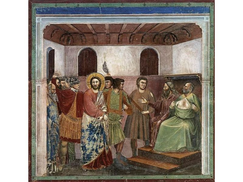 No. 32 Scenes from the Life of Christ- 16. Christ before Caiaphas 1304-06
