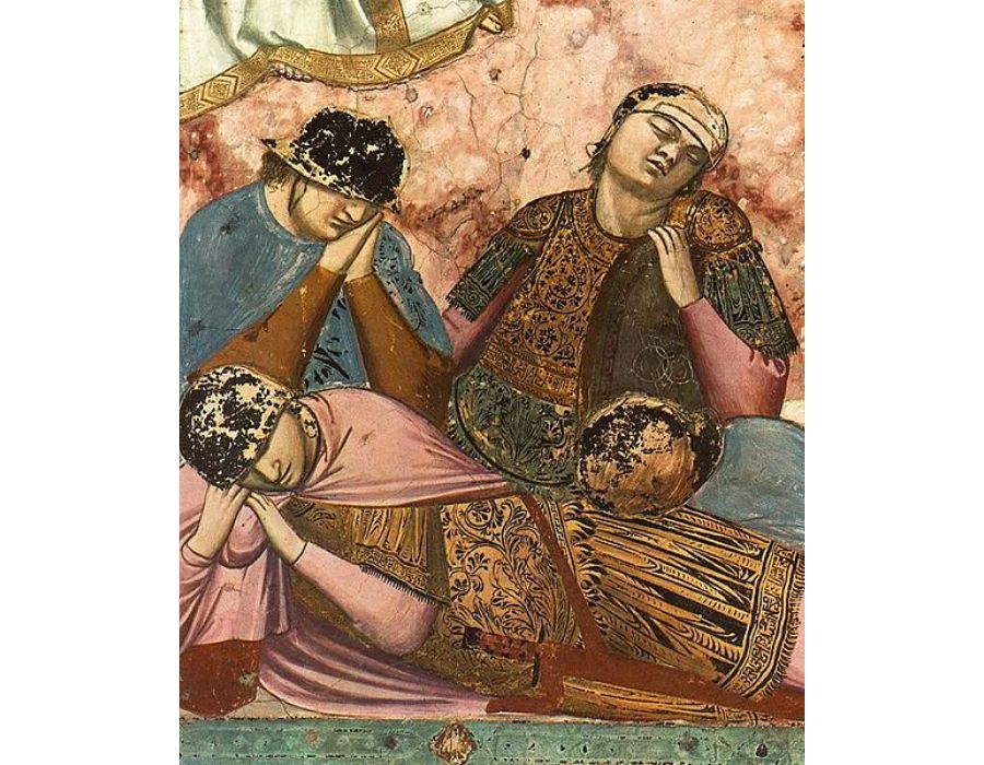 Scenes from the Life of St John the Baptist- 3. Feast of Herod (detail 1) 1320
