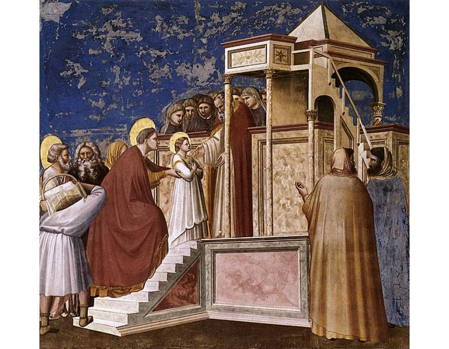 No. 8 Scenes from the Life of the Virgin- 2. Presentation of the Virgin in the Temple 1304
