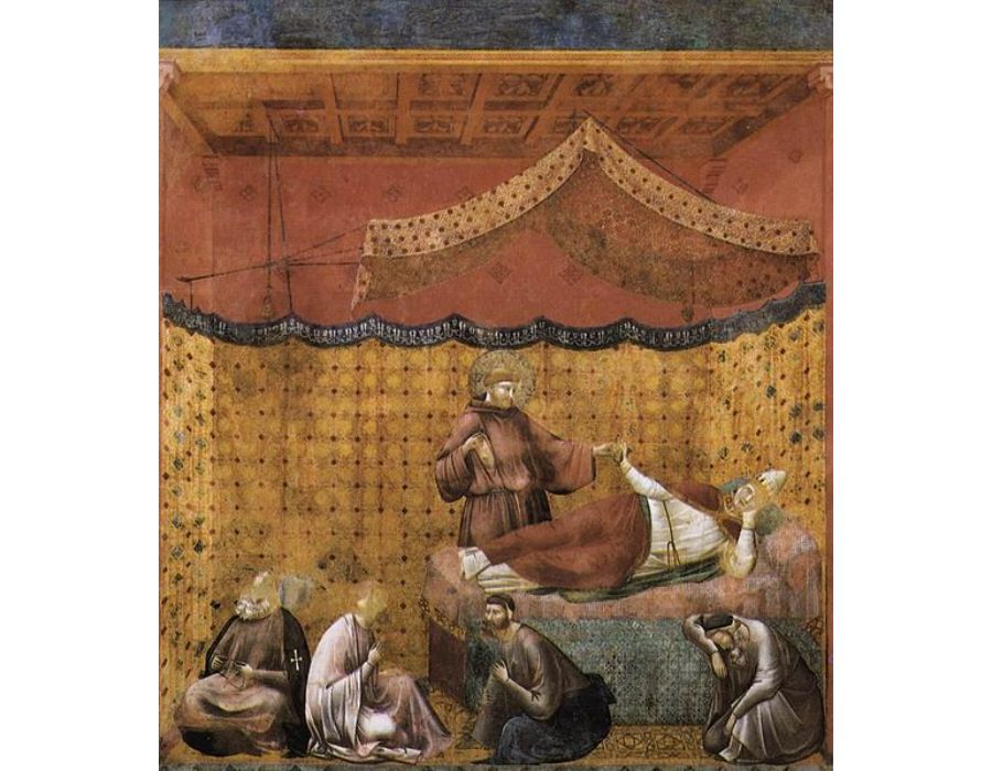 Legend of St Francis- 25. Dream of St Gregory 1300
