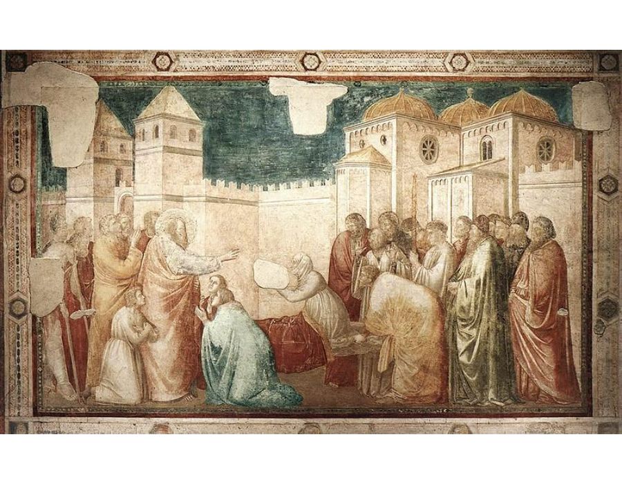 Scenes from the Life of St John the Evangelist- 2. Raising of Drusiana 1320
