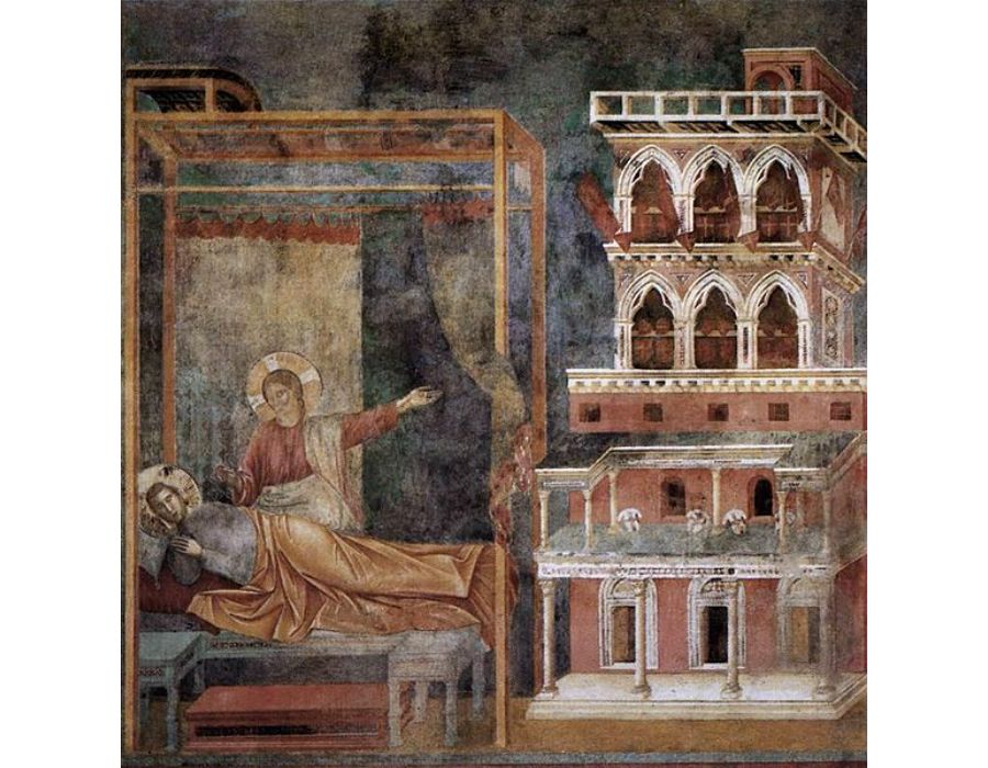 Legend of St Francis- 3. Dream of the Palace (detail) 1297-99
